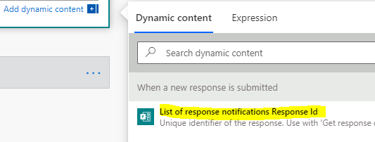 Microsoft Flow - Dynamic Content