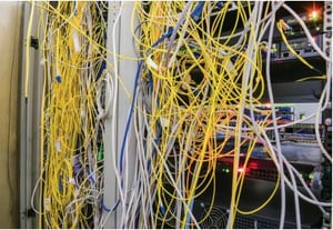 Poorly Organized Network Closet